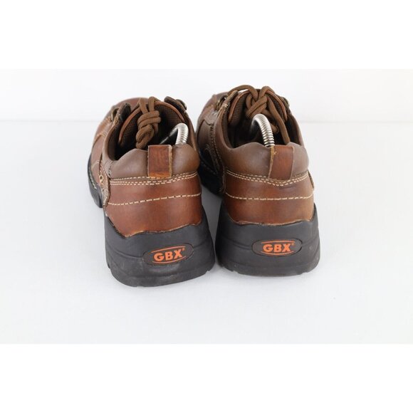 Vintage 90s Y2K Streetwear Mens 9.5 M Chunky Leather Platform Boots Shoes Brown main image 10